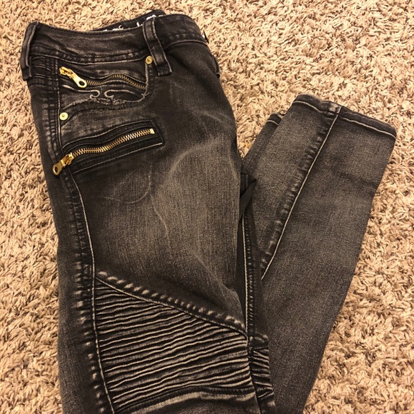 black and gold rock revival jeans